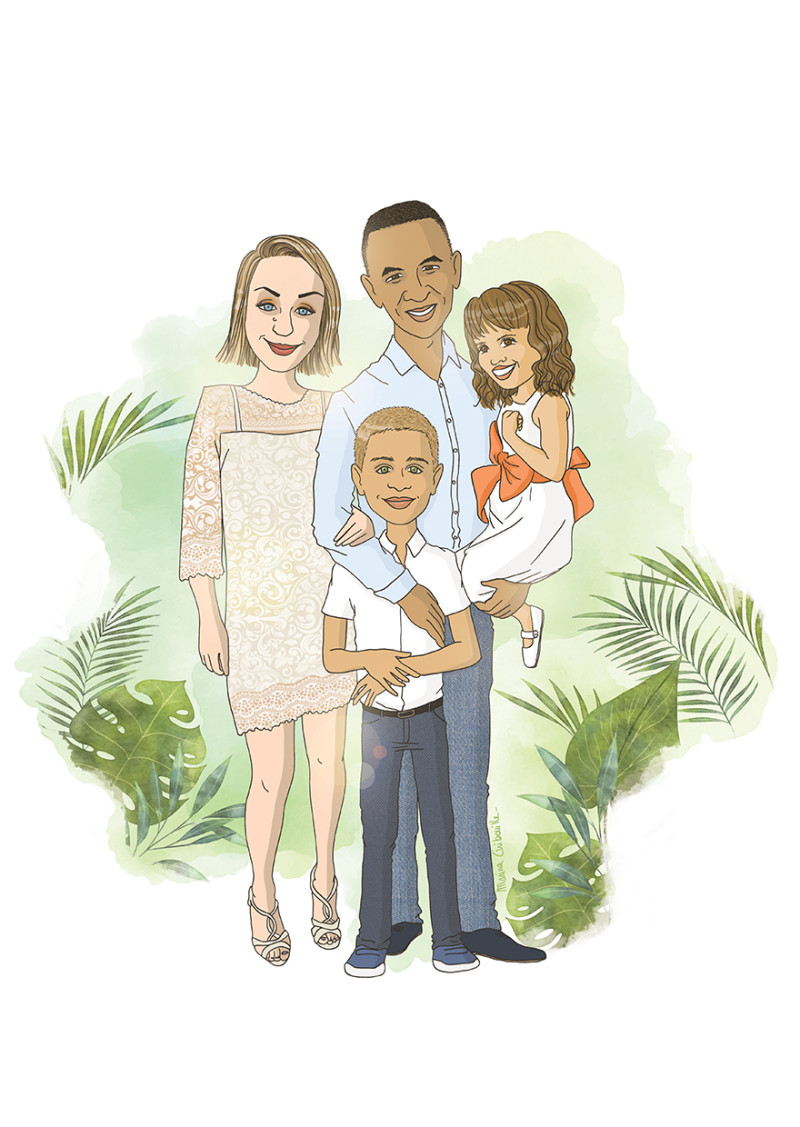 Illustration de Famille personnalisée (2 à 5 personnes) par Gri Marina - Miniature 3