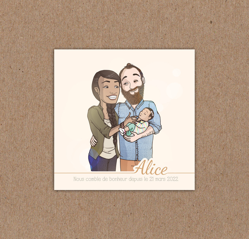 Faire-part naissance avec illustration sur-mesure par Gri Marina - Miniature 5