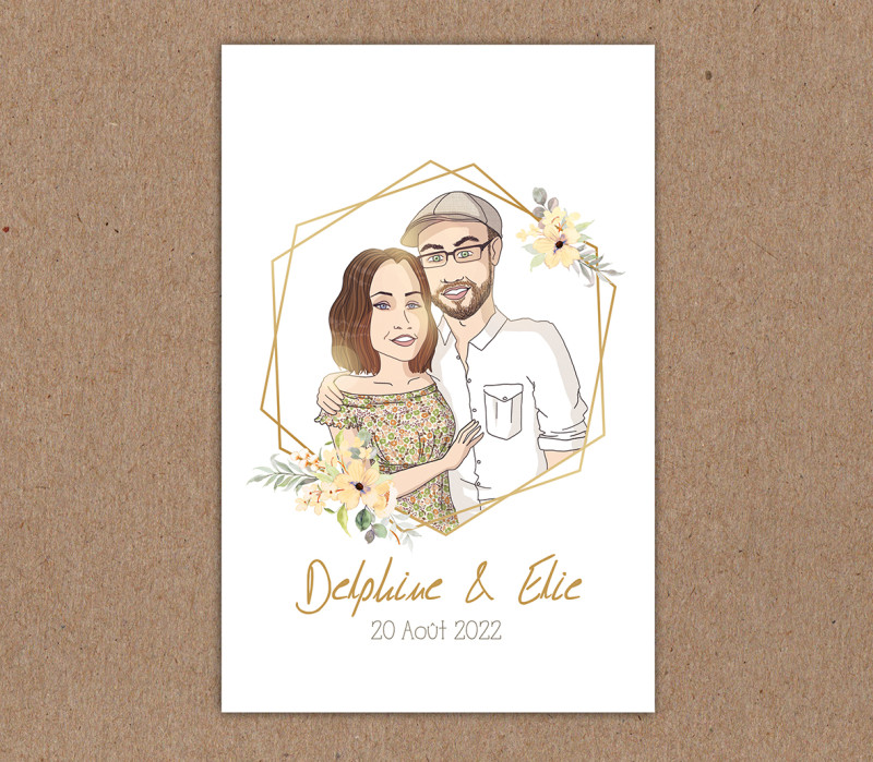 Faire-part mariage avec illustration sur-mesure par Gri Marina - Miniature 2