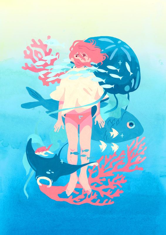 Baignade - demongivert romain - illustrateurs/rices