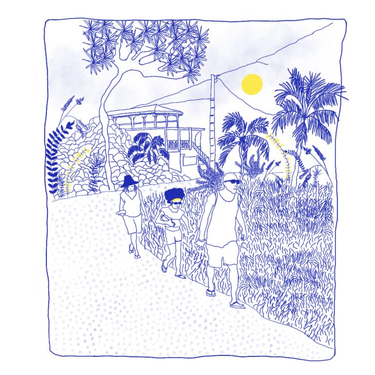 Au détours du bourg - Assia Burke - illustrateur