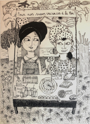 Petit boulot Belles vacances/ Dessin au trait -  - Produit créatif