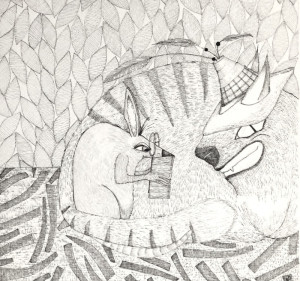 Le Rat lisait le Chat écoutait/ Dessin au trait -  - Produit créatif