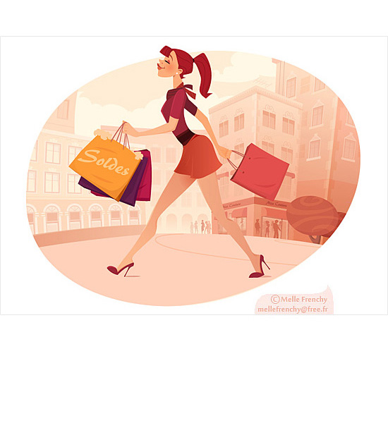 Illustration shopping pour banques d'images (bientôt disponible) - fanelie rosier - illustrateurs/rices